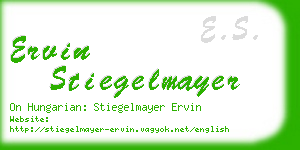 ervin stiegelmayer business card